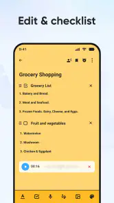 Notities: kleur kladblok app screenshot