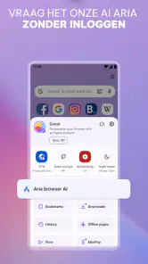 Opera-browser met AI screenshot