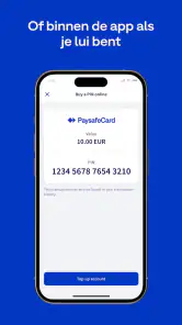 PaysafeCard-prepaid betalingen screenshot