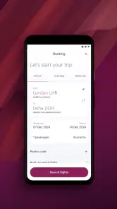 Qatar Airways screenshot