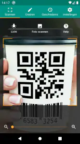 QR- en barcodescanner screenshot