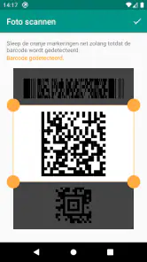 QR- en barcodescanner screenshot