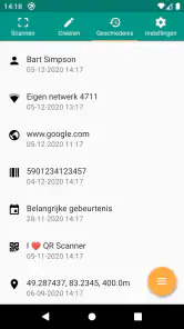 QR- en barcodescanner screenshot