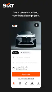 SIXT rent. share. ride. plus. screenshot