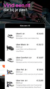 Uber - Vraag een rit aan screenshot
