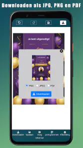 Verjaardagsuitnodiging screenshot