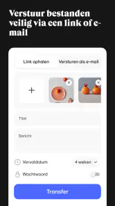 WeTransfer : Bestanden delen screenshot