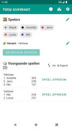 Yatzy Score Kaart 1