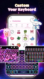 Neon Love Theme: Font Keyboard 2