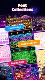 Neon Love Theme: Font Keyboard 3