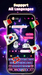Neon Love Theme: Font Keyboard 4