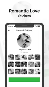 Adesivos de beijo romântico screenshot