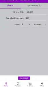 Amortização de Financiamento screenshot