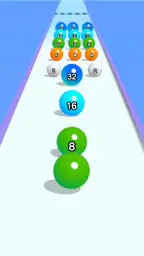 Ball Run 2048: merge number 2