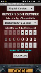 Becker 5Digit Radio Code 4