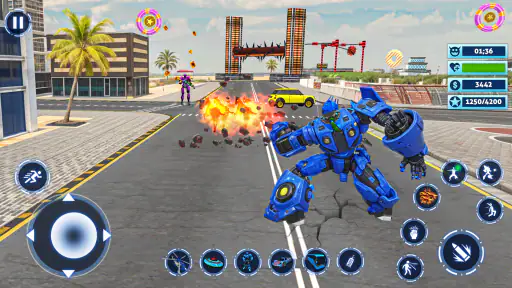 Bus Simulator Police Robot Car 3