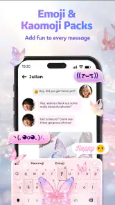 Butterfly Theme: Pink Keyboard screenshot