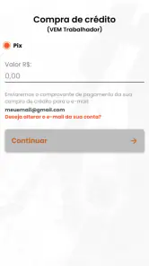 Cartão VEM screenshot