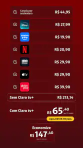 Claro tv+ screenshot