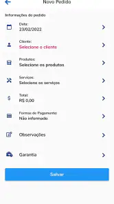 Cliente, Pedidos e Orçamentos screenshot