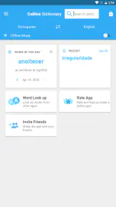 Collins Portuguese Dictionary screenshot