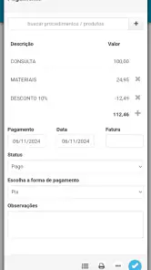 Consultório screenshot