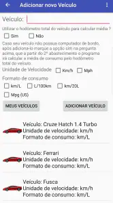 Consumo de Combustível screenshot