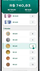 Contar Moedas e Notas: Caixa screenshot