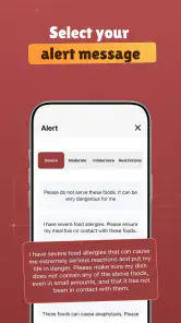 Food Allergy Card screenshot