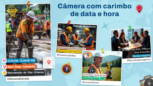 GPS carimbo Data e Hora Câmera 1