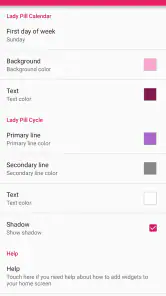 Lady Pill Widgets screenshot