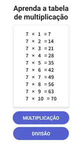 Matematica atividade: tabuada screenshot