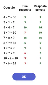 Matematica atividade: tabuada screenshot