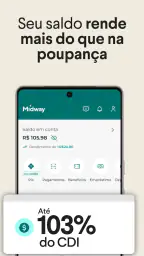 Midway: Conta, Cartão, Pix e + 6