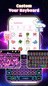 Neon Love Theme: Font Keyboard screenshot