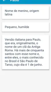 Nomes e significados screenshot