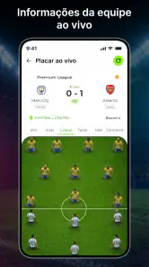 Placar de futebol ao vivo screenshot