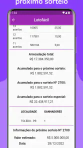 Resultados da Loteria screenshot