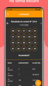 Resultados da Loteria screenshot