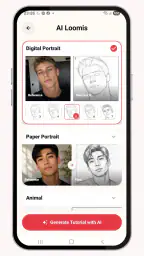 Sketch Steps: AI Loomis Draw 2