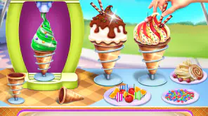 sorvete cone Bolinho cozimento screenshot