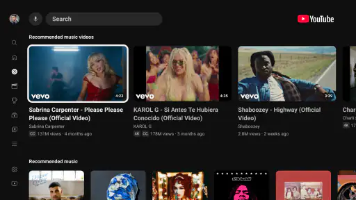 YouTube for Android TV 8