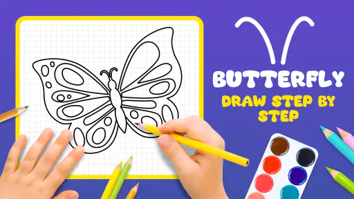 Butterfly Draw Step by Step 1
