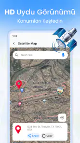 Canlı Uydu Görünümü, 3D Harita screenshot