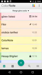 ColorNote Notlar Notepad Not screenshot