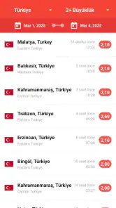 Deprem Uyarılarım screenshot