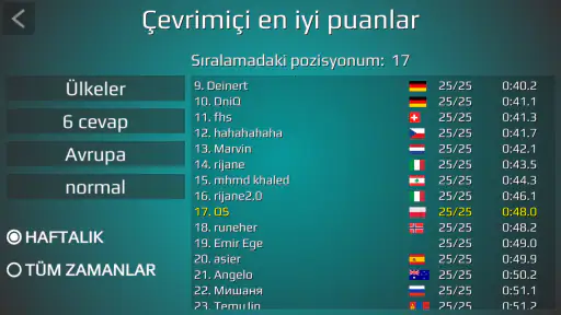 Dünya Haritası Sınav 8
