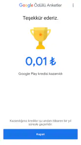 Google Ödüllü Anketler screenshot