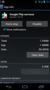 Google Play hizmetleri screenshot