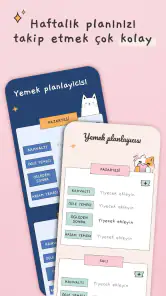 Haftalık menü, Yemek planlama screenshot